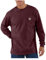 Carhartt Men's Workwear Long Sleeve Pocket T-shirt work utility shirts, Port, L UK
