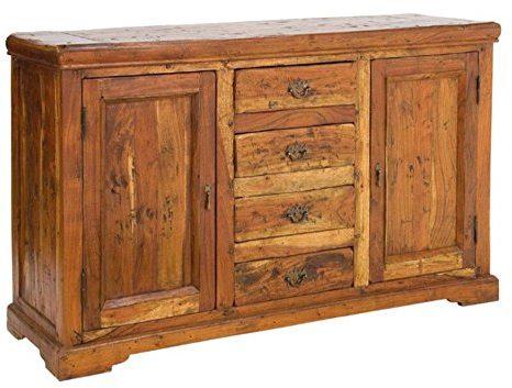 BIZZOTTO Sideboard Zwei Türen Vier Schubladen in Holz dacacia Akazienholz 742744 l150h86p45 cm