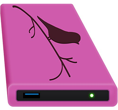 HipDisk, hard disk esterno da 63,5 mm, USB 3.0 in alluminio con cover in silicone per SATA HDD e SSD antiurTB idrorepellente Rosa (Early Bird) 2TB SSD