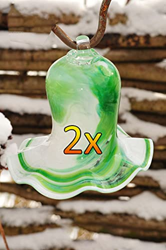Gartenkugel Tulpe Tropfen, Blume mit Hakenhalter Schäferstab WINTERFEST & ROBUST Glas-Dekoration Blüte Gartentulpe Glocke Rosenkugel 17 cm gross Form Tulpe, modisches Tulpendesign handgefertigt mit