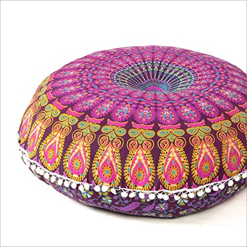 Eyes of India Boden-Meditationskissenbezug Mandala ca. 81 cm Deko-Hippie-Bohemian-Boho-Indien, Puff, Ottoman/Hocker