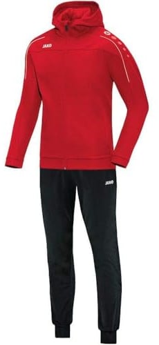 JAKO Trainingsanzug Kinder Jungen und Mädchen Polyester Classico mit Kapuze Rot Gr. 140 - Jogginganzug 2-teilig für Sport und Alltag, Jogginghose & Trainingsjacke