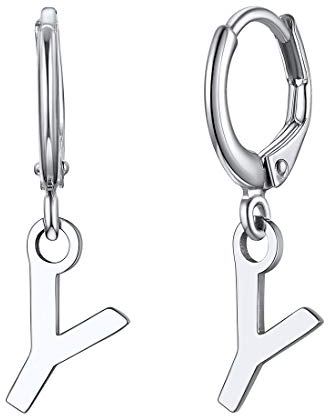 ChicSilver Silber Damen Buchstabe Y Ohrringe Creolen Hoop Ohrstecker mit Geschenkebox für Party