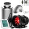 VIVOSUN 8 Inch 720 CFM Inline Fan with Speed Controller, 8 Inch Carbon Filter and 25 Feet of Ducting, Temperature Humidity Monitor for Grow Tent Ventilation