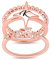 GNOCE 3Pcs Personalisierter stapelbarer Stern Ring Rosévergoldet Silber Ring Set mit Namensgravur Geschenk für Geburtstag Muttertag Valentinstag mit Schmuckbox (Rosegold, 60 (19.1))