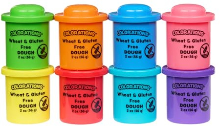 Colorations Wheat & Gluten Free Classic Dough - 8 Colors (2oz Each) | Non-Toxic, Play Dough, Bulk Set, Sensory Kit, Party Favors, Classroom Pack