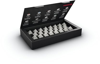 CHERRY MX RGB ERGO CLEAR Switch Kit, 23 interruttori meccanici per tastiera, Per tastiera hot-swap o da gioco, Interruttore lineare senza clic, Agile e percettibile