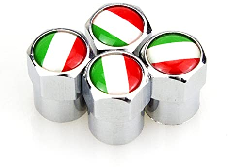 4 Teile/Satz Auto Rad Reifen Ventilkappen Vorbauabdeckungen für VW für Audi für Benz für BMW Frankreich Deutschland Italien Flagge Logo Aufkleber Auto Styling Zubehör,Italy