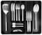 nuovva Cutlery Drawer Organiser – Adjustable Utensil Tray for Drawers – Expandable Cutlery Set Holder – Compact Drawer Divider for Knives, Forks and Spoons – Black Cutlery Divider