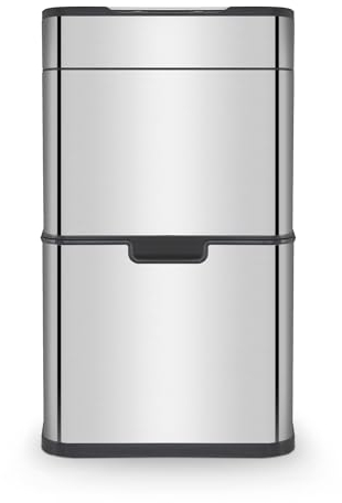 Tower T938021SS Ozone Recycling Sensor Bin, 50L, Complete Recycling System, Hands Free Opening, Carbon Filter, Stainless Steel