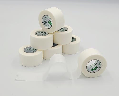 Micropore Surgical Tape 2.5cm x 9.14m | 3M - 4 Rolls Micropore Surgical Tape | Medical Tape for Skin, Dressings and Face | First Aid Tape Suitable for Sensitive Skin
