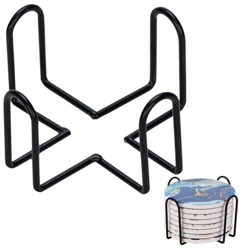 Alipis Range Tasse en Fer Support De Rangement pour Dessous De Verre Et TACS De Tasse Organisateur pour Cuisine Maison Et Salle À Manger 11.40 X 11.40 X 5.20 cm