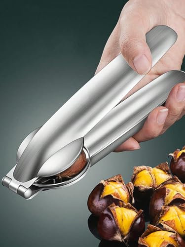 Pinza per tagliare le castagne e schiaccianoci e noci pecan, in acciaio inox 304, utensili da cucina con 1 stecchino
