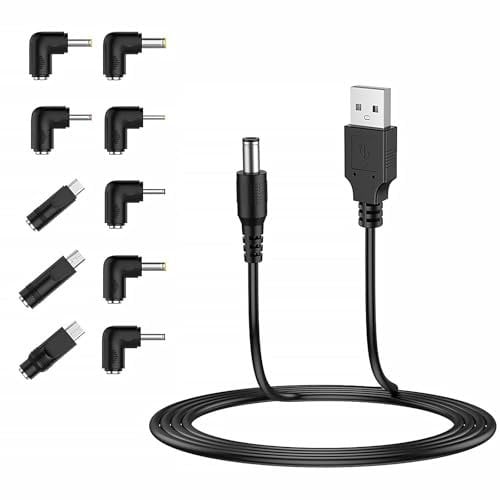 Belligern 5V 1A Power Supply,Usb To Dc Cable,Universal 5v Power Chager Cord,with 10 2.5x0.7, 3.5x1.35,4.0x1.7,5.5x2.5,3.0x1.0,4.0 * 1.35,4.8 * 1.7mm,Type-C Usb,Mini Usb Micro Usbconnectors