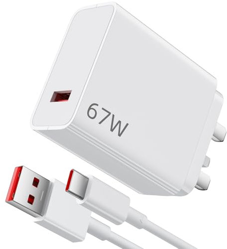 67W Fast Charger Plug for Xiaomi 15 14 Ultra Poco F7 X7 Pro,USB Wall Charger Turbo Charge for Redmi Note 14 13 Pro 5G Pad 6 Mi 14T 13T 13 12S 11 Lite 10T POCO X6 M6 X4 GT With 1M USB C Charging Cable