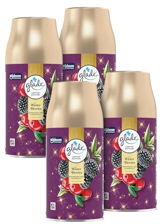 Glade (Brise) Automatic Spray Nachfüller für Lufterfrischer Gerät, Lang Anhaltender Geruchsentferner, Duftspray für Zuhause,Winter Berries, 4x269ml