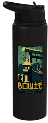 Official David Bowie The Outside Tour Poster Tokyo Japan Stainless Steel Insulated Water Bottle