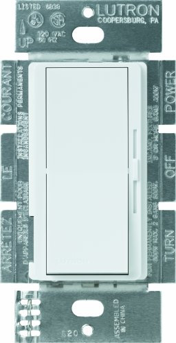 LUTRON DVELV-300P-WH 300-Watt Diva Electronic Low Voltage Single Pole Dimmer, White, 18/8 Stainless Steel