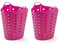 Kreher 2 x flexibler Wäschekorb, Mehrzweckkorb, gelocht, in Pink. Mit Griffen und Nutzvolumen ca. 65 Liter pro Korb.