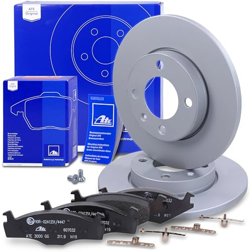 ATE Bremsenset Vorderachse inkl. Bremsscheiben vorne Ø 239 mm und Bremsbeläge vorne Kompatibel mit SEAT CORDOBA, TOLEDO, VW CADDY, GOLF, JETTA, PASSAT, SANTANA, SCIROCCO, VENTO