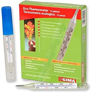 Thermomètre clinique en verre, sans mercure, précis, certificat – Boîte de 12pezzi