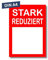 Pokornys – 10x DIN A4 Werbeplakat “STARK REDUZIERT” als Kundenstopper I Werbeschild/Aufsteller für Aktionsartikel & reduzierte Ware I Rabatt Plakat in Rot/Weiß mit Textfeld