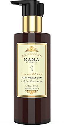 Kama Ayurveda Lavendel Patchouli Haarreiniger mit reinen ätherischen Ölen von Lavendel und Patchouli, 200 ml
