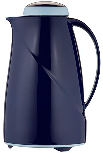 Helios Wave Thermoskanne Dunkelblau 1,5L - 6h Heiß - Hält Getränke heiß & kalt Spülmaschinenfest – Leichter, robuster Kunststoffmantel – Ideal für Kaffee & Tee
