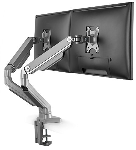 RICOO Monitor Halterung 2 Monitore Bildschirmhalterung Dual Monitor-Arm Monitorhalterung Ständer Arme für 13-27 Zoll Computer-Monitore PC Gaming Bildschirm TS8811 Stand Tischhalterung Monitor-Halter