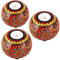 Casa Moro Teelichthalter Anandra 3er Set Kerzenhalter für teelichter handbemalt orientalisch Echtholz, Geschenk-Idee Muttertag Ostern Tisch-Deko RK202