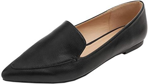 Feversole Women's Loafer Flat Pointed Mocassini da Donna alla Moda con Punta Piatta e comode Scarpe da Ufficio da Guida