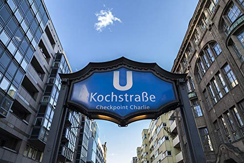 Pixblick - Hochwertige Fototapete - U-Bahnhof Kochstraße in Berlin I Selbstklebende Vlies-Fototapete (350 x 233 cm)
