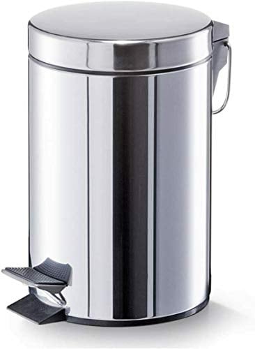 HZ ENTERPRISES Stainless Steel Pedal Round Waste Garbage Trash Bin For Home Kitchen Toliet Available in 3L /12L & 30 Litre (12 Liter)