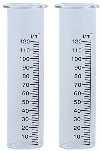 Novaliv 2 x Ersatzglas Wetterstation I Glas Wassermenge Regenmengenmesser I große Skala Niederschlagsmengenmesser
