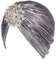 EORUBE Damen Turban Hut mit Kristall Brosche Exotisch Indischer Turban Hut 1920s Damen Fasching Kostüm Accessoires (Brosche Stil 1 - Silber)
