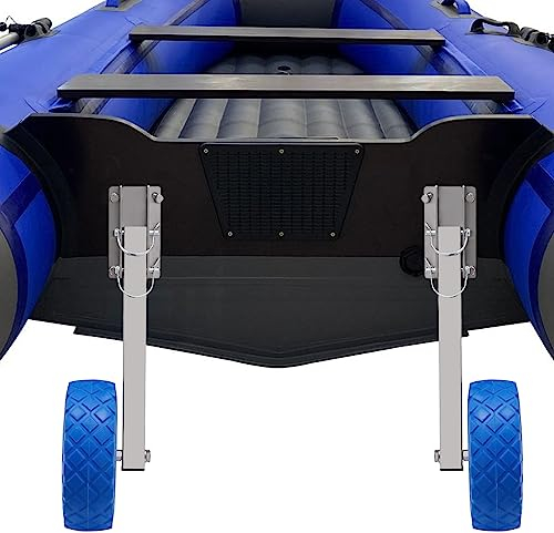 Futchoy Heckräder 280kg Tragfähigkeit, Slipräder 9.84 Zoll, Starträder aus Edelstahl, Bootsräder für Schlauchboote Schlammboote Ruderboote Segeljollen