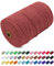 Corde Macramé 3mm x 200m, Uiopa Fil Macramé 3mm Corde Coton Naturelle 4 Brins, Coloré Ficelle Cordon Coton pour Tressée DIY, Tentures Murales, Porte Plante, Rideau, Decoration Boheme (Rouge Corail)
