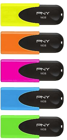 PNY Attaché 4 USB-Speicherstick (16 GB, USB 2.0), 5er-Pack