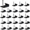 50 Stück WPC Befestigungsclips,Endklammer Decking Versteckt Anlasser Clips aus Edelstahl Versteckte Starter Befestigung Board Clip mit Selbstschneidender Schraube (Schwarz, 7mm)