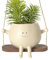 Cache Pot en Forme De Visage, Pot De Fleurs Balançoire, Jardinière À Suspendre Intérieur Extérieur, Mignon Pot De Fleurs en Résine, Pot De Jardinière À Visage Pivotant, pour Intérieur Et Extérieur