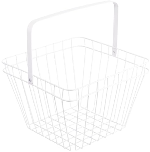 Brandsseller Metall Aufbewahrungskorb mit Griff 25x25,5x17,5 cm Allzweckkorb Obstkorb Drahtkorb Utensilienkorb für Küche - Bad - Wohnzimmer