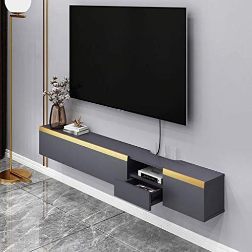 UHJKLA An der Wand montierter TV-Schrank, Wandregal, schwebendes Regal, Schlafzimmer, Wohnzimmer, hängender Wandschrank, Router, Set-Top-Box-Foto, Kabelbox,