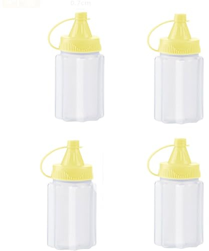 TAIXIAONIULIHQ 4 Pcs Squeeze Bottles Condiment Bottles with Twist On Cap Lids for Condiments Oil Icing Liquids Art Crafts