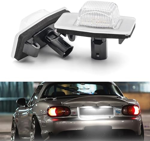 BHZNGD 18 SMD-Kennzeichenleuchten, 2 Stück fehlerfreie Kennzeichenleuchten, kompatibel mit Mazda Miata MX-5 Roadster (NB) 323 & Protege MPV Tribute für F/ord E/Scape M/ercury M/ariner