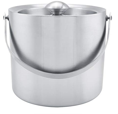 Lybunair Stainless Steel Ice Bucket, Double Wall Insulation Ice Bucket with Cover for Events and Gathecircles (3L)