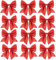 DERAYEE 12pcs Weihnachten Bogen Dekorationen,Weihnachtsbaum Bogen,Weihnachten Bögen Dekoration Pailletten Bögen Xmas dekorative Bögen Ornamente Weihnachtskränze (Rot)