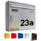 AL Briefkastensysteme Briefkasten mit Hausnummer hellgrau RAL 9006 - Basic 1er Briefkasten mit Namen und Hausnummer wetterfest Din A4 - Postkasten mit Hausnummernschild personalisiert
