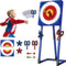 Axe Throwing Game Set, 2-in-1 Axe Throw & Lawn Dart Combo Backyard Game Set with 2 Axes, 2 Six-star Dart & 2 Darts, Dart Game Dart Board Metal Frame for Indoor & Outdoor, Family Kids & Adults blue