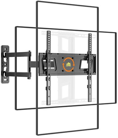 FORGING MOUNT Corner TV Mount Landscape to Portrait Full Motion TV Wall Mount for Most 26-65 TVs Holds 88 lbs,Heavy Duty Single Articulating Arm Swivel Tilt Single Stud Bracket,VESA 400x400mm,