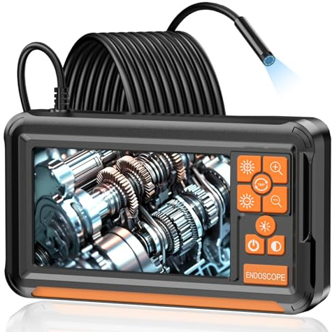Cámara Endoscópica, Dcotivyz 1080P HD 4,3 Pantalla IPS Endoscopio Camara de Inspeccion con 8 Luces LED, IP67 Camara Inspeccion Tuberias, Cable Semi-Rígido de 2M, Herramientas Taller mecanico
